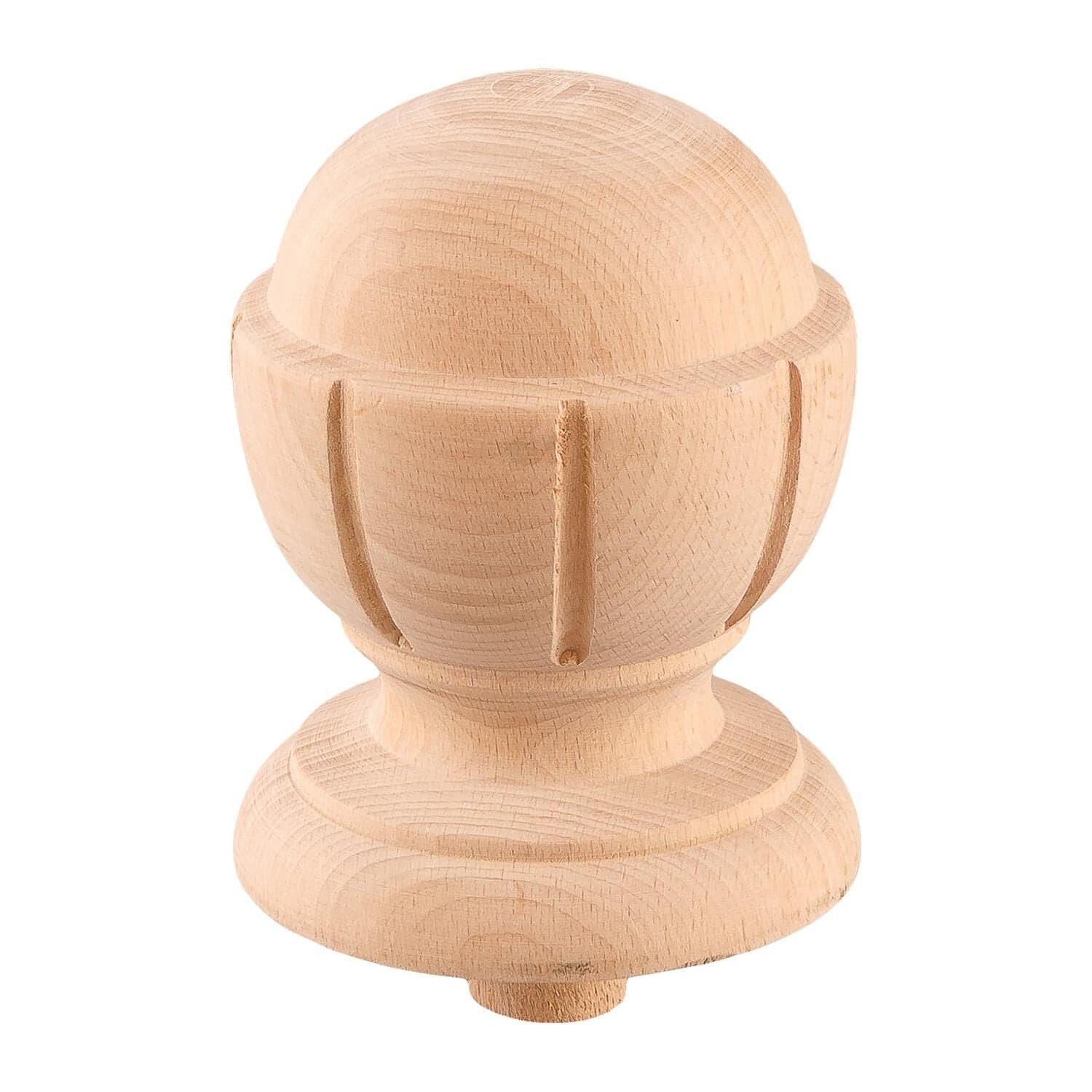 Boyanabilir Ahşap Desenli İşlemeli Merdiven Topuzu 9x9 cm