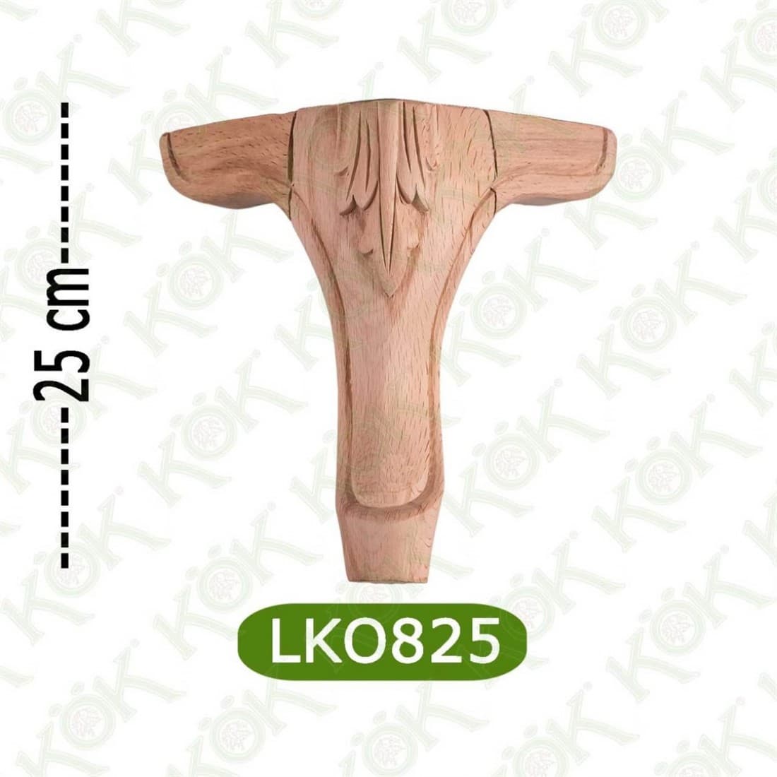 LKO 825 Oymalı Kulaklı Lükens Ayak 8*8*25