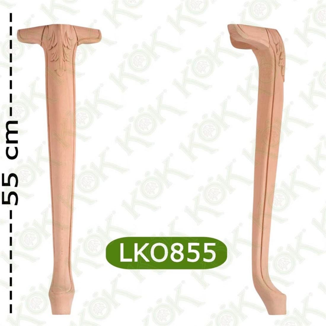 LKO 855 Oymalı Kulaklı Lükens Ayak 8*8*55