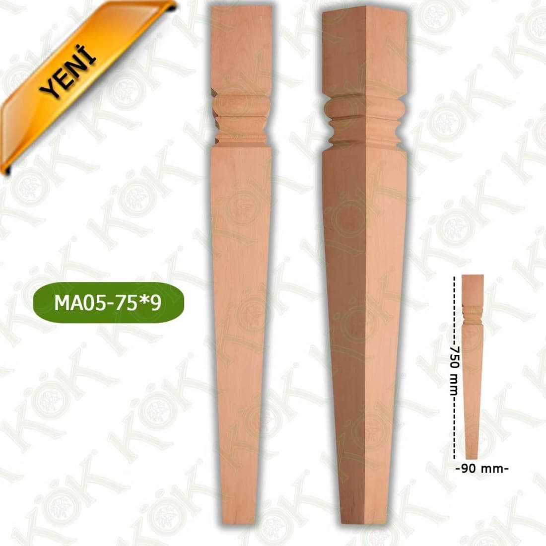 MA05-75-9 Wooden Torna Table Leg