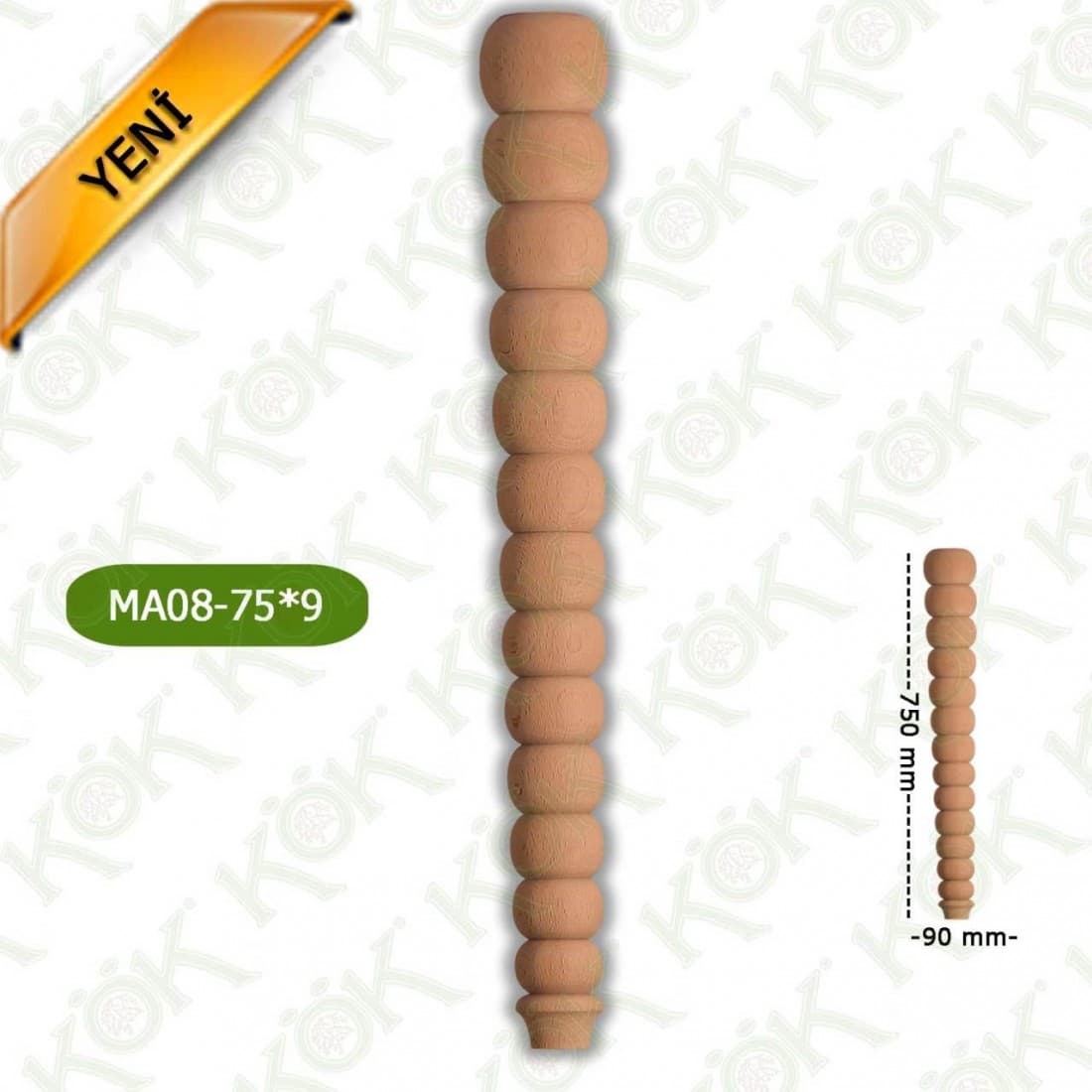 MA08-75-9 Wooden Torna Table Leg