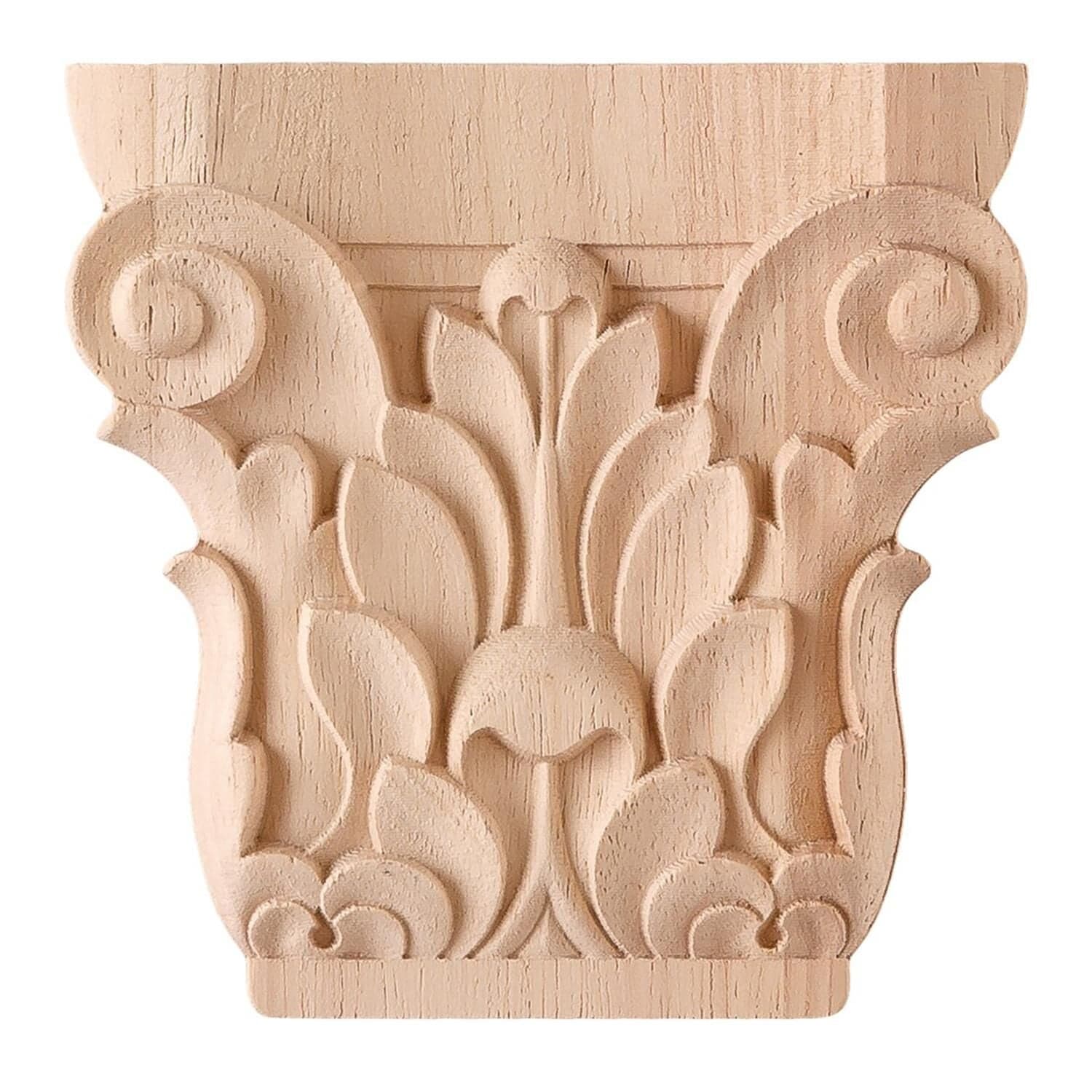 Payanda Ahşap Oyma İşlemeli Boyanabilir Dekoratif Aksesuar 15x15x2,5