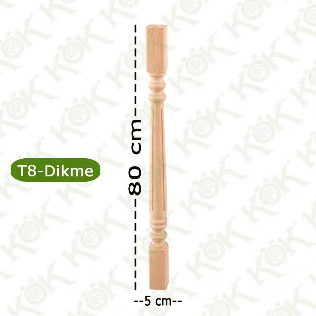 T8 Merdiven Dikmesi Şişe Modeli Fitilli 5*5*80 Cm Kayın