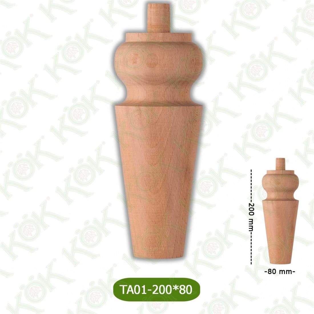 TA01-200-80 Ahşap Torna Koltuk Ayağı