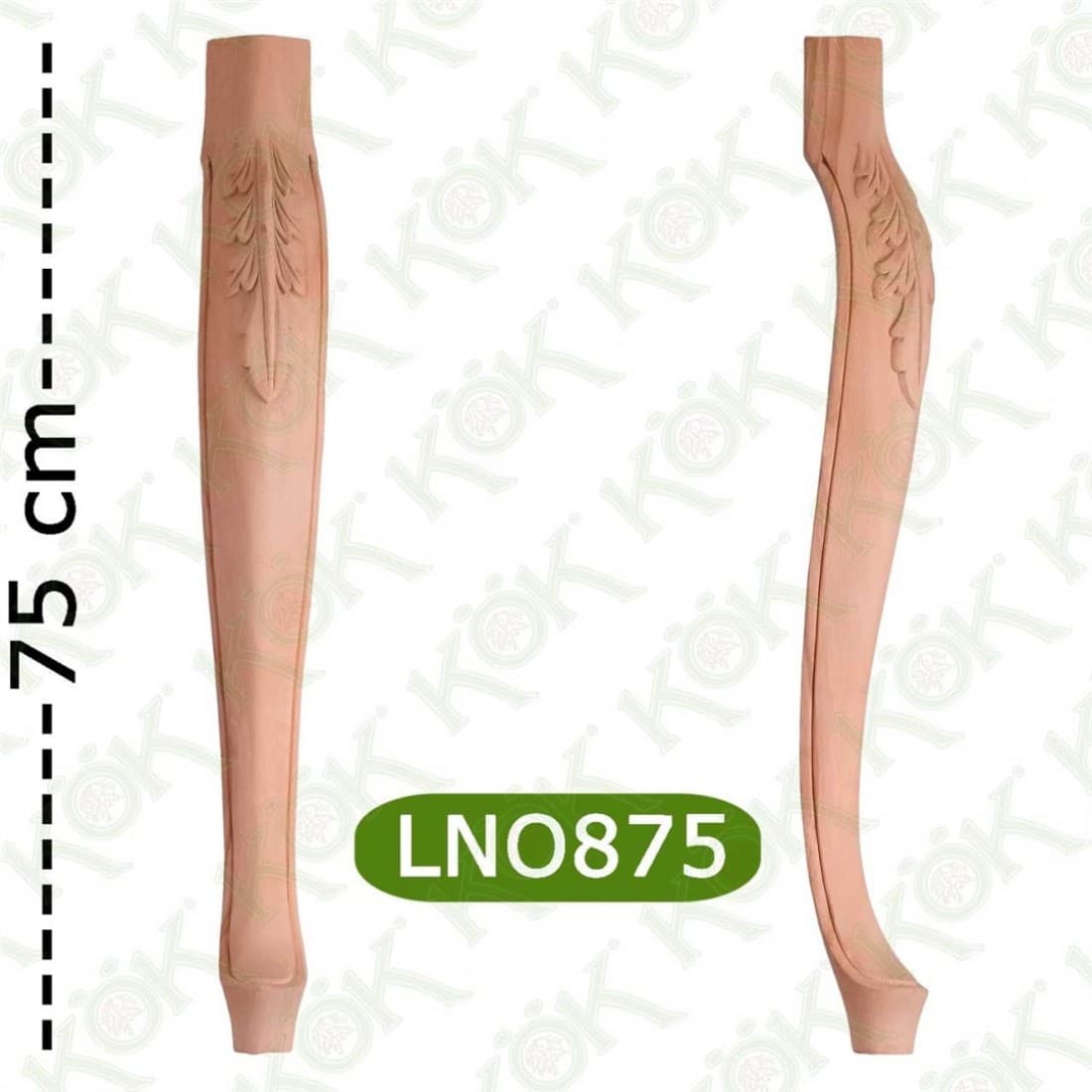 LNO 875 Carved Lukens Leg 8*8*75