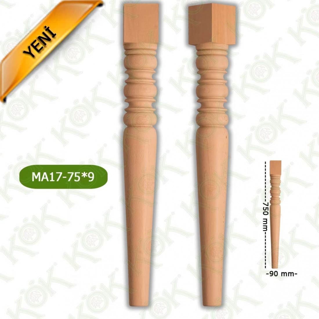 MA17-75-9 Wooden Torna Table Leg