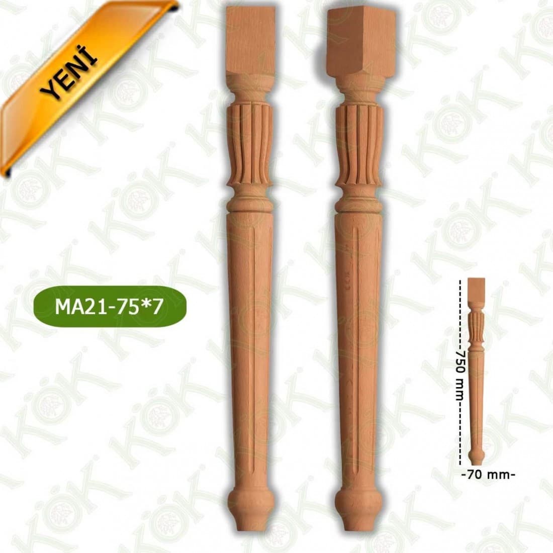 MA21-75-7 Wooden Torna Table Leg