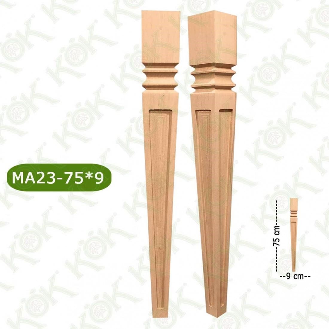 MA23-75-9 Wooden Torna Table Leg