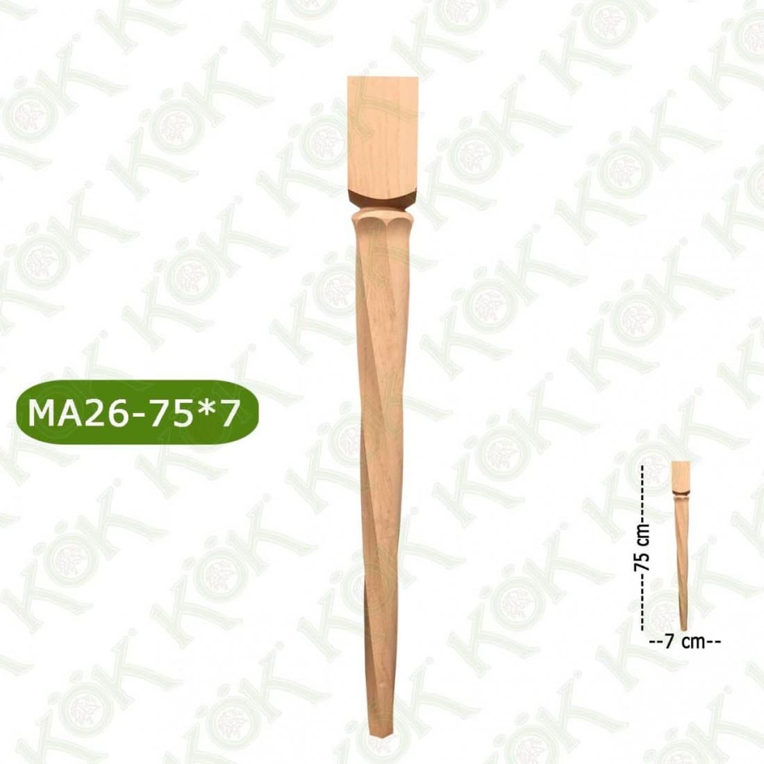 MA26-75-7 Wooden Torna Table Leg