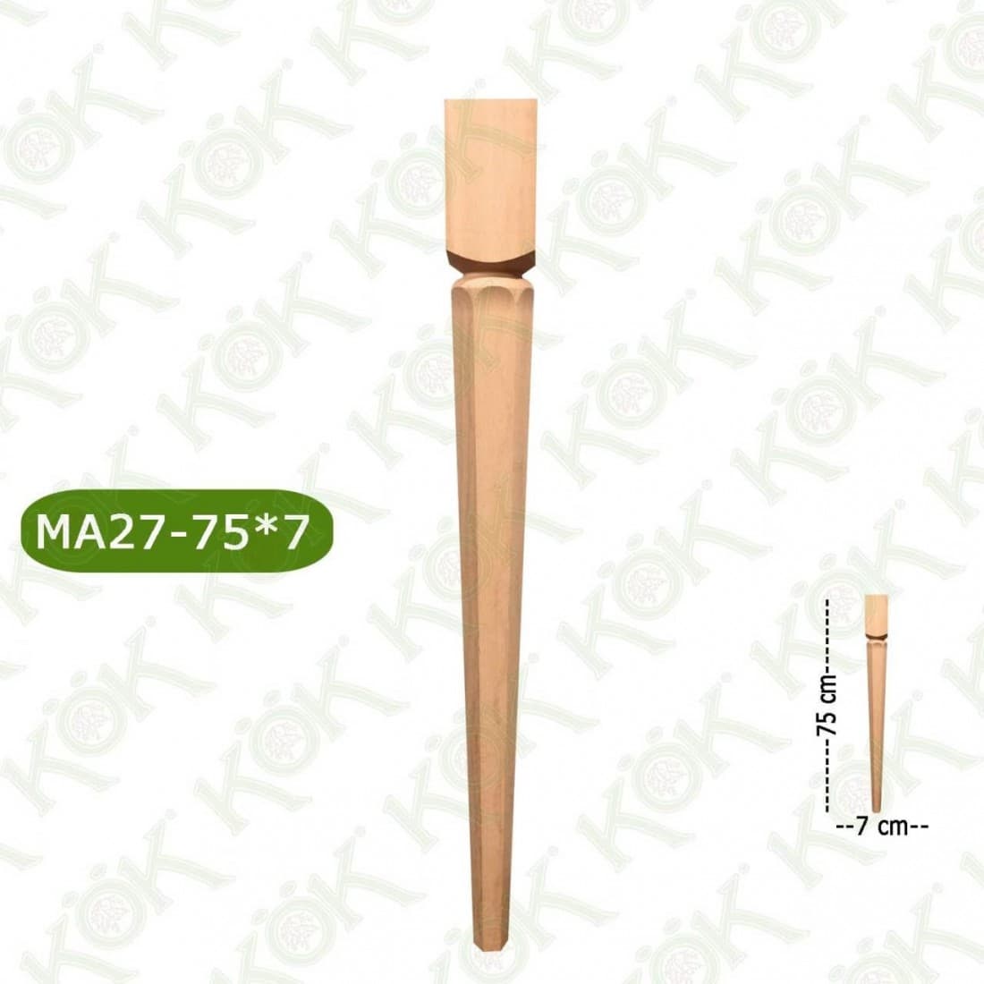 MA27-75-7 Wooden Torna Table Leg