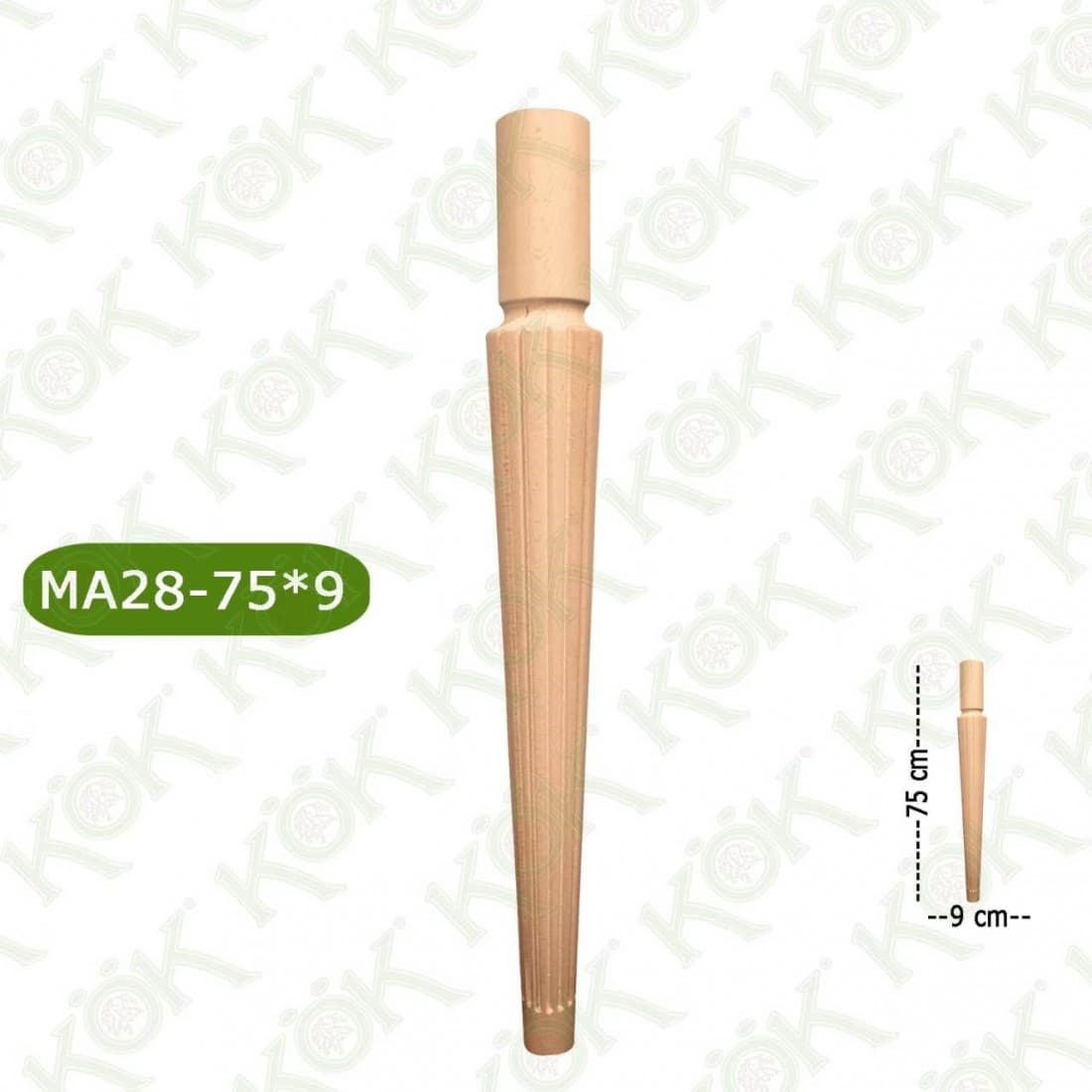 MA28-75-9 Wooden Torna Table Leg