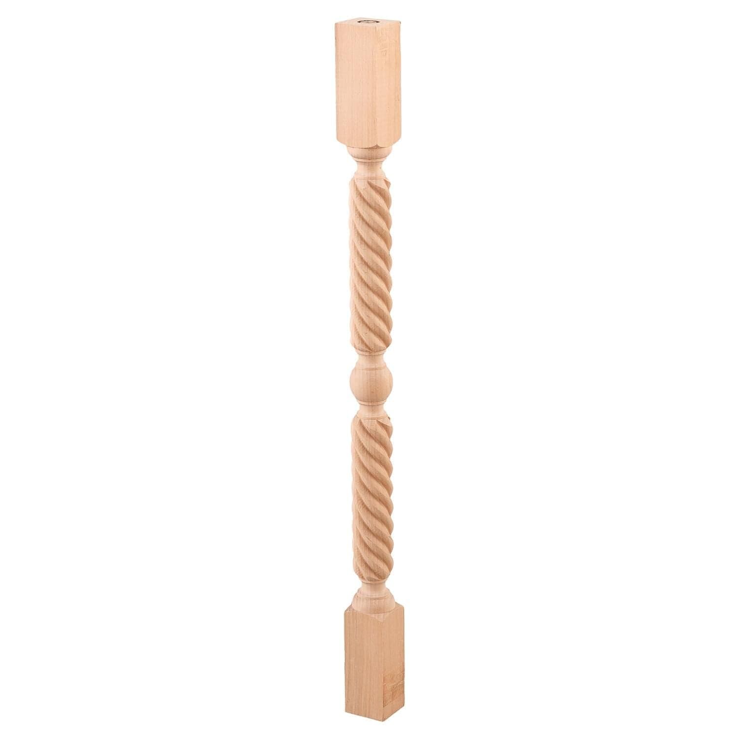 Merdiven Torna Ayak Burgulu İşlemeli Kayın Boyanabilir Ahşap 6x6x80 cm